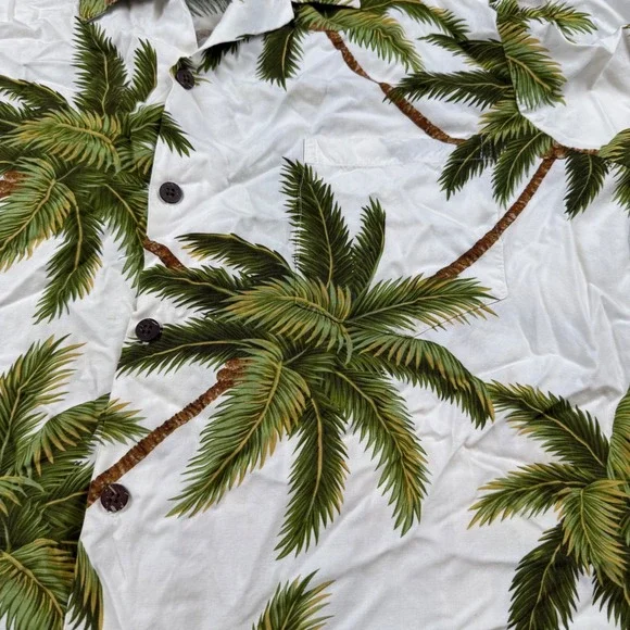 Hilo Hattie The‎ Hawaiian Original Palm Tree Aloha Shirt Men's Large - Picture 2 of 6